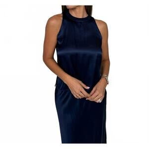 NEW ROSE & CROWN satin tank in navy